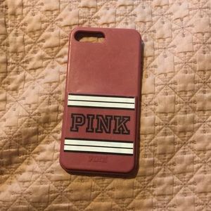 Pink rubber case iphone 7 plus